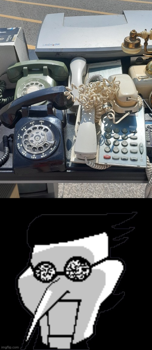 *Dialtone intensifies* | image tagged in spamton static,phone,deltarune | made w/ Imgflip meme maker