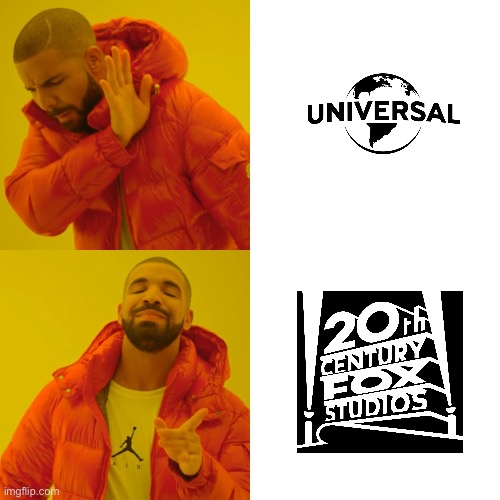 Me as a 2013-2017 DreamWorks fan who hates the acquisition | image tagged in memes,drake hotline bling | made w/ Imgflip meme maker
