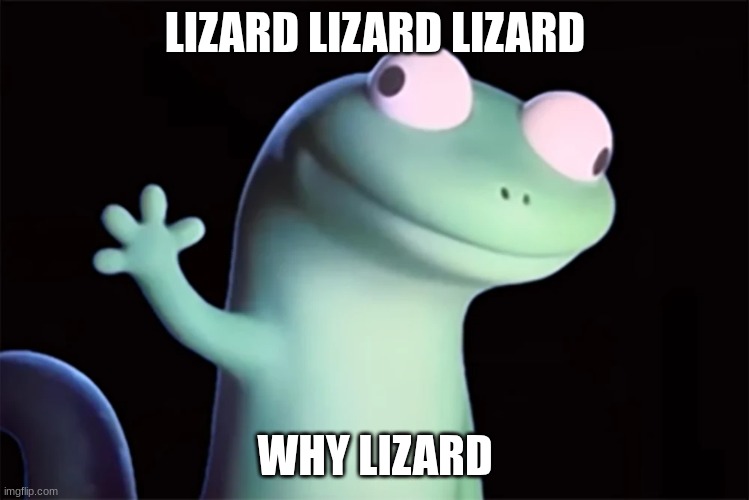 lizard | LIZARD LIZARD LIZARD; WHY LIZARD | image tagged in lizard | made w/ Imgflip meme maker