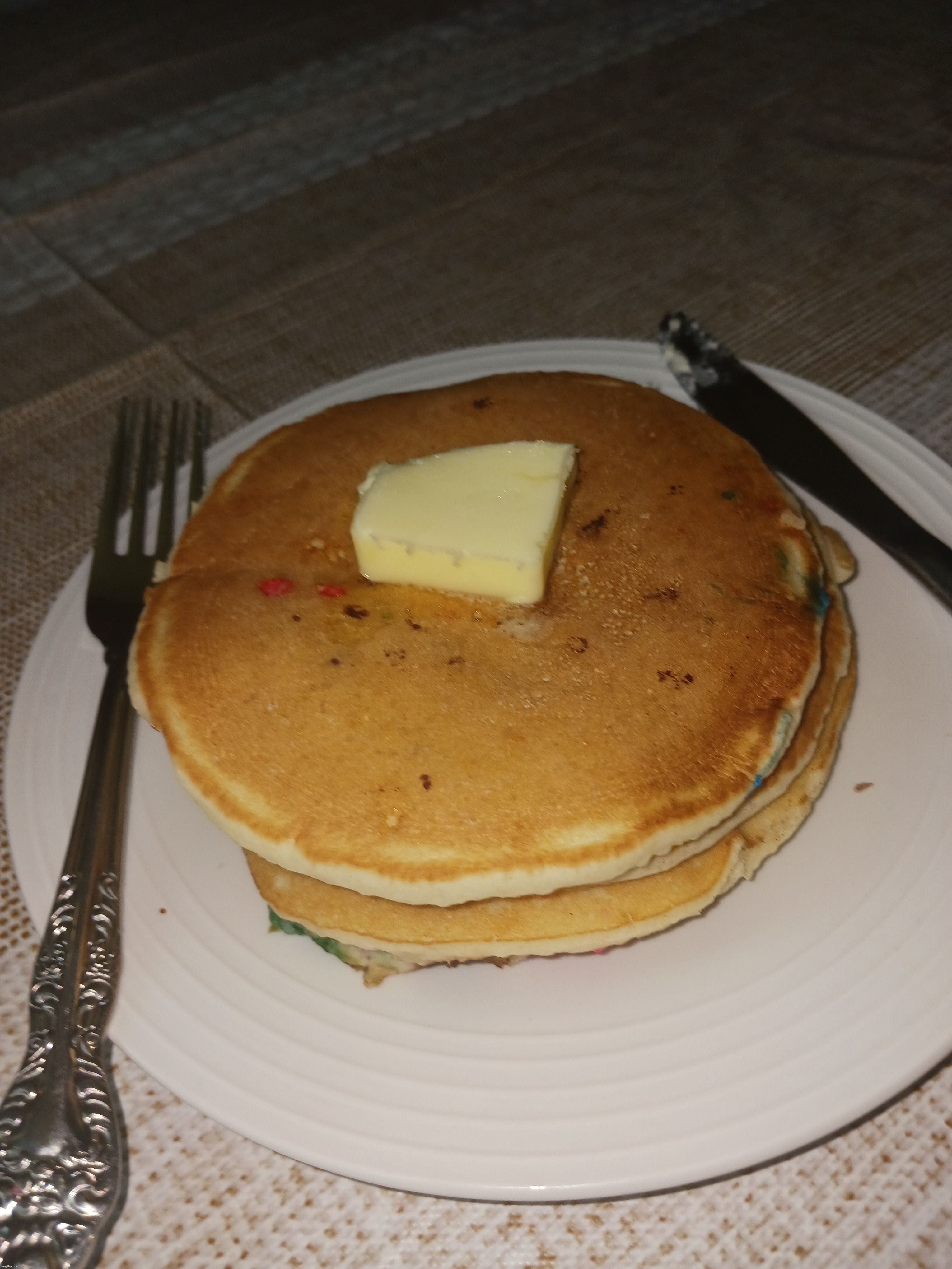 Sprinkle and chocolate chip pancake | made w/ Imgflip meme maker