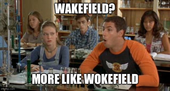 Billy Madison Chlorophyll | WAKEFIELD? MORE LIKE WOKEFIELD | image tagged in billy madison chlorophyll | made w/ Imgflip meme maker
