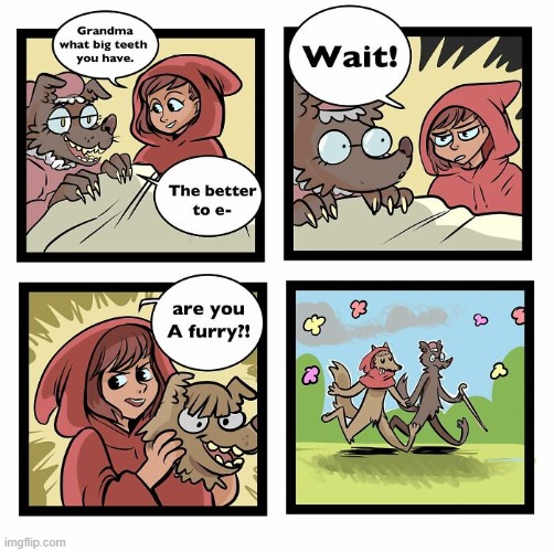 Furry Riding Hood | image tagged in comics | made w/ Imgflip meme maker