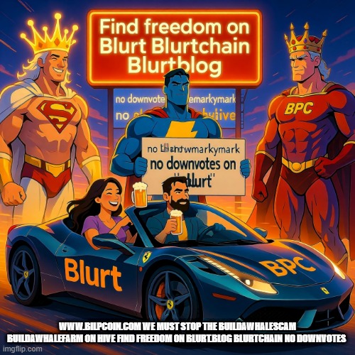 WWW.BILPCOIN.COM WE MUST STOP THE BUILDAWHALESCAM BUILDAWHALEFARM ON HIVE FIND FREEDOM ON BLURT.BLOG BLURTCHAIN NO DOWNVOTES | made w/ Imgflip meme maker
