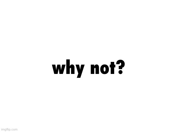 why not? | made w/ Imgflip meme maker