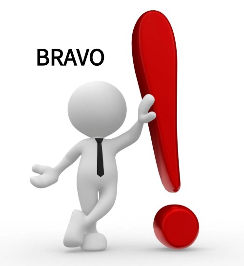 Emoji man with exclamation point | BRAVO | image tagged in emoji man with exclamation point | made w/ Imgflip meme maker