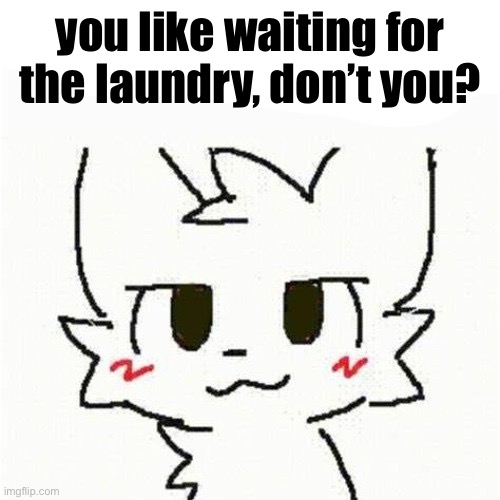 boykisser | you like waiting for the laundry, don’t you? | image tagged in boykisser | made w/ Imgflip meme maker