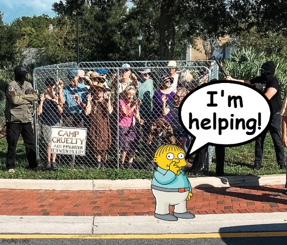 Throw some alligators in that cage to we know you really mean it! | I'm helping! | image tagged in i'm helping,crying democrats,triggered liberal | made w/ Imgflip meme maker