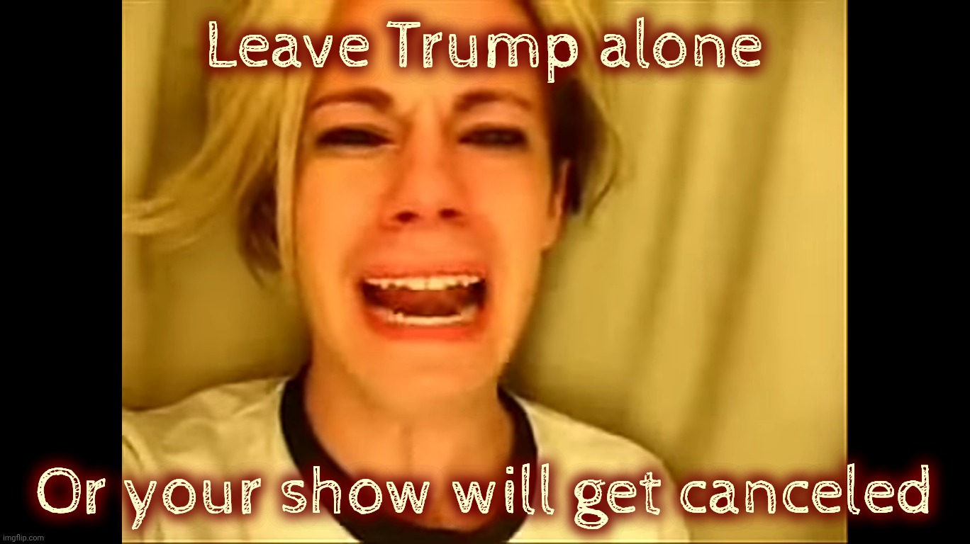 Muh cancel culture - when MAGAts forgot how they're always saying that the purpose of the 2nd Amendment is to protect the 1st | Leave Trump alone; Or your show will get canceled | image tagged in leave britney alone,leave trump alone,or you will get canceled culture,cancel culture,censorship,conservative hypocrisy | made w/ Imgflip meme maker