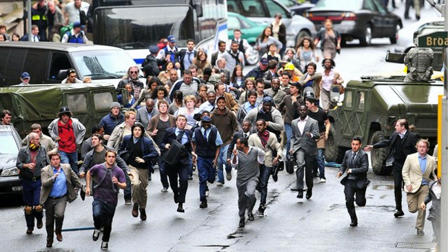 World War Z Crowd Running Zombies Blank Meme Template