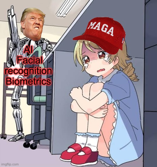 So much for limited government | AI 
Facial recognition 
Biometrics | image tagged in random skeleton with gun,politics lol,memes | made w/ Imgflip meme maker