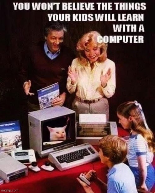 New computer | image tagged in computer,smudge the cat,scared cat | made w/ Imgflip meme maker