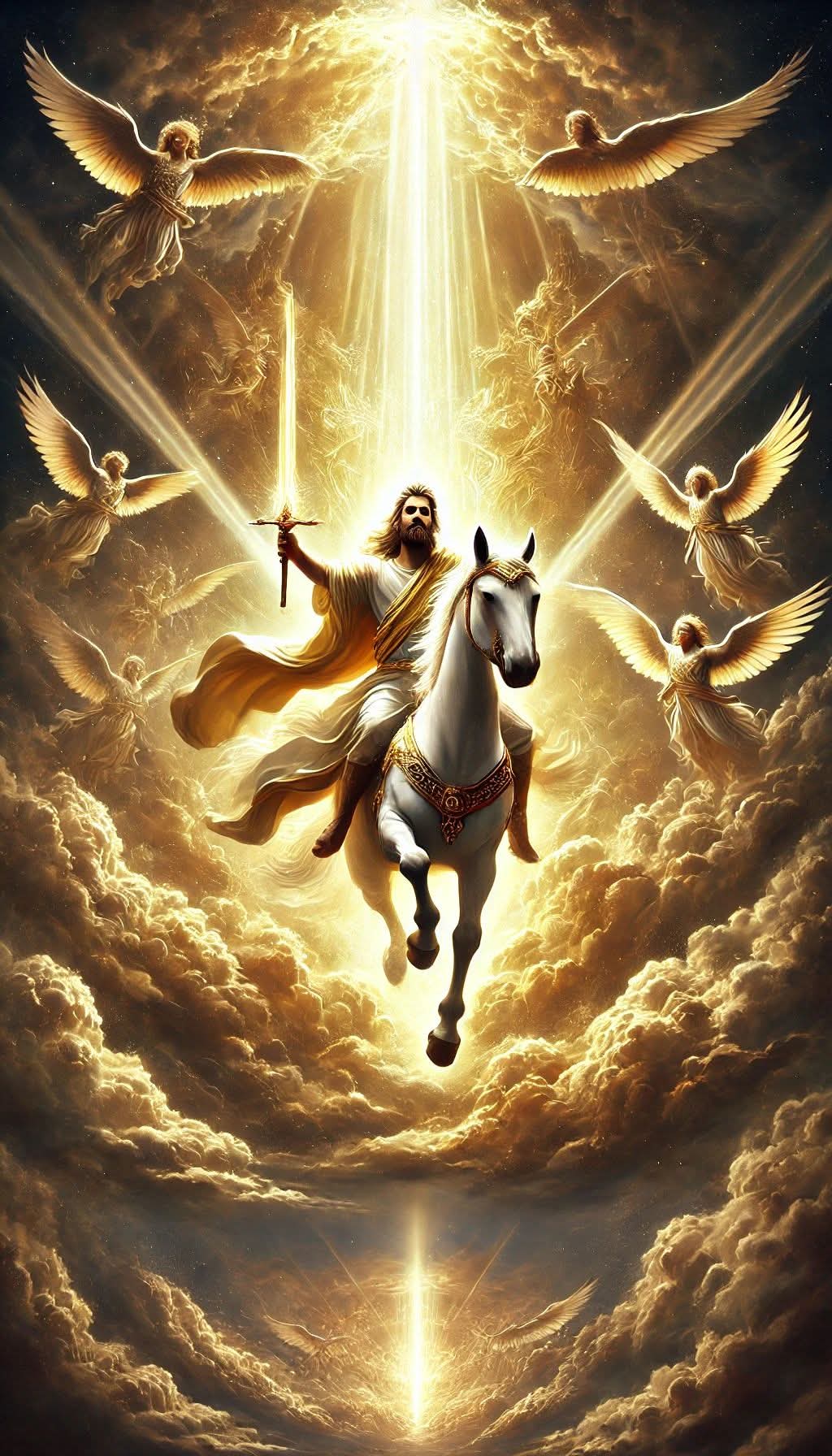 King Jesus on horse Blank Meme Template