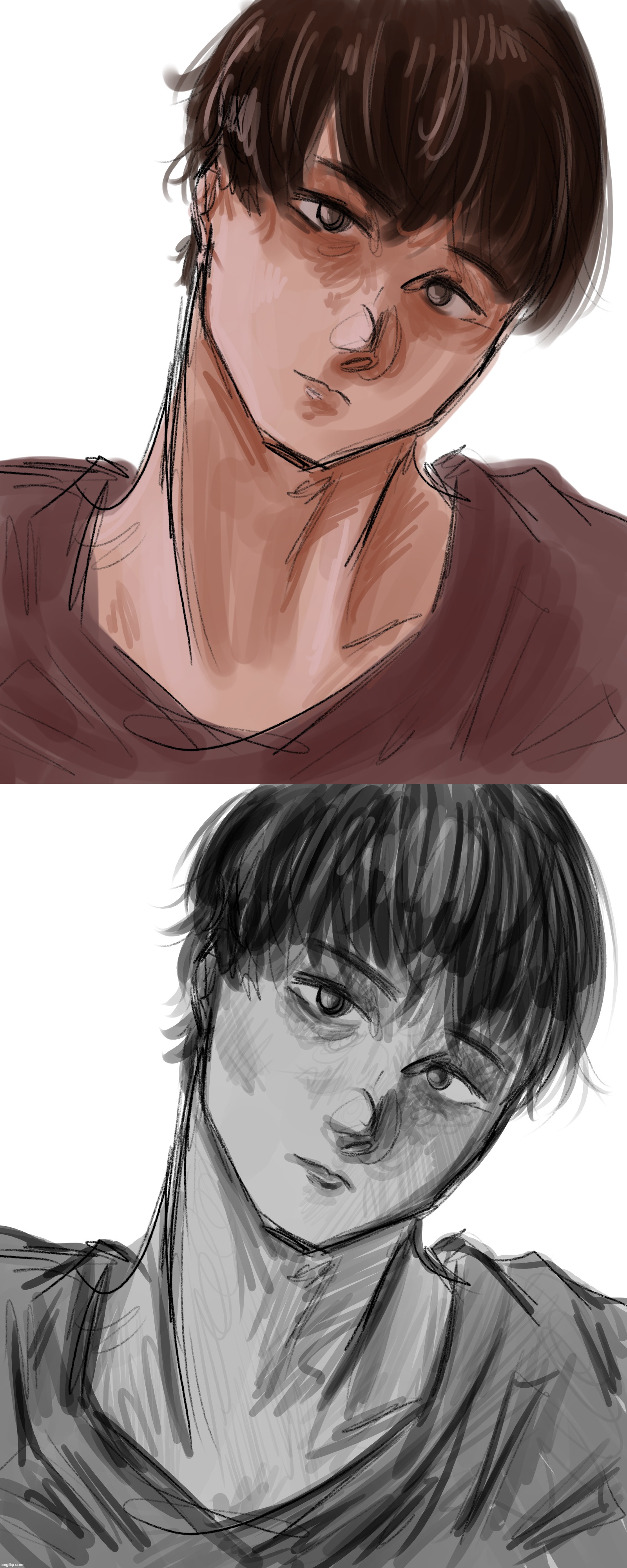 just testing different colors for the same sketch idk | made w/ Imgflip meme maker