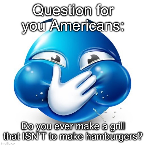 Me When I Purposely Spread Misinformation | Question for you Americans:; Do you ever make a grill that ISN’T to make hamburgers? | image tagged in me when i purposely spread misinformation,msmg | made w/ Imgflip meme maker