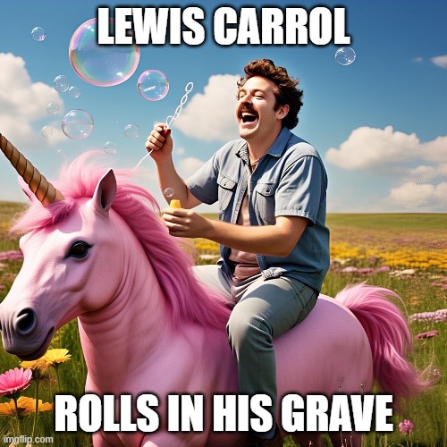 IAN | LEWIS CARROL; ROLLS IN HIS GRAVE | image tagged in comedy genius | made w/ Imgflip meme maker