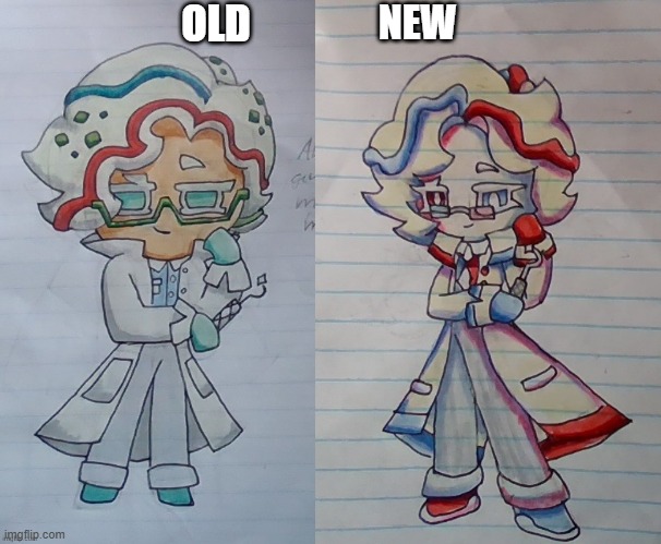 Updating all my old crk ocs until my hands fall off pt1: Toothpaste Cookie | OLD; NEW | made w/ Imgflip meme maker