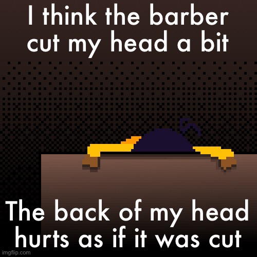 life. | I think the barber cut my head a bit; The back of my head hurts as if it was cut | image tagged in life | made w/ Imgflip meme maker