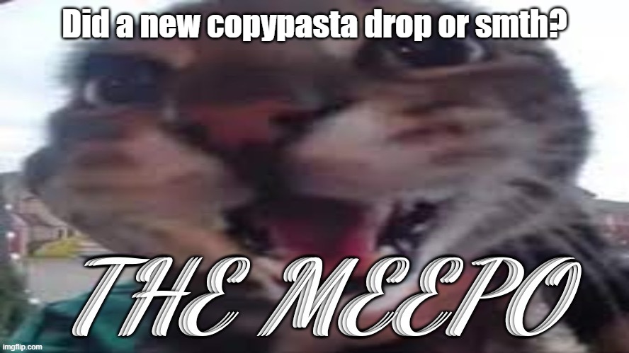 The Meepo | Did a new copypasta drop or smth? | image tagged in the meepo | made w/ Imgflip meme maker