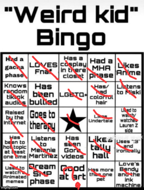 Idk if im good at art (i can show u my art and u can judge it) | image tagged in weird kid bingo | made w/ Imgflip meme maker