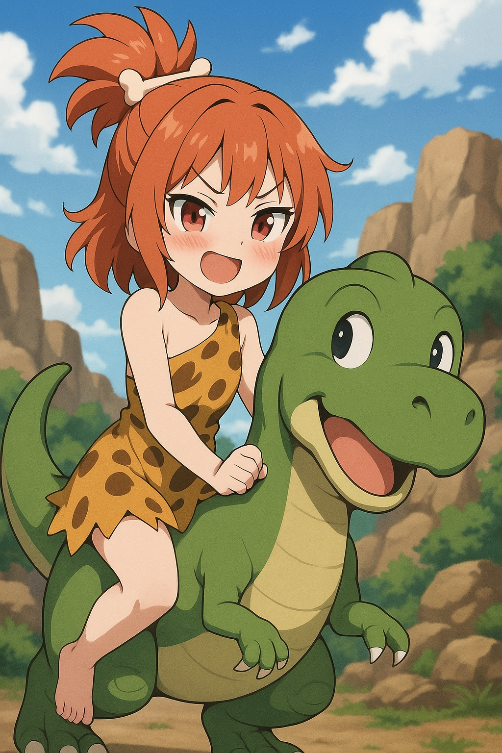 cute cave girl Blank Meme Template