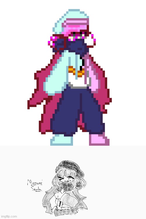 Mozumi now has pixel art and will bite you in 64 bits | image tagged in e | made w/ Imgflip meme maker