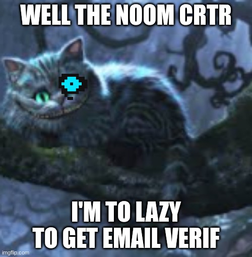 WELL THE NOOM CRTR; I'M TO LAZY TO GET EMAIL VERIF | made w/ Imgflip meme maker
