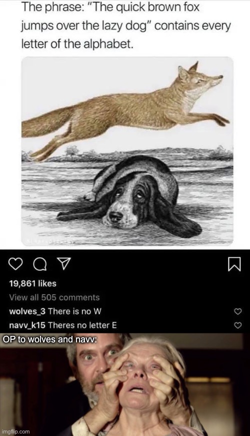 When comments incorrectly correct | OP to wolves and navv: | image tagged in open your eyes,spelling,spelling error,incorrect | made w/ Imgflip meme maker