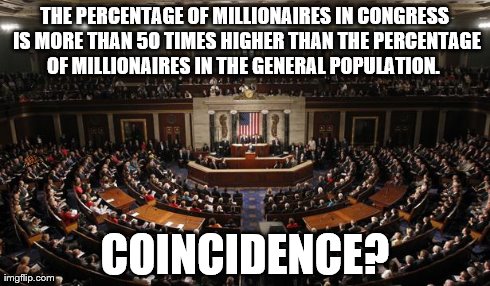 THE PERCENTAGE OF MILLIONAIRES IN CONGRESS IS MORE THAN 50 TIMES HIGHER THAN THE PERCENTAGE OF MILLIONAIRES IN THE GENERAL POPULATION.   COI | image tagged in congress,scumbag | made w/ Imgflip meme maker