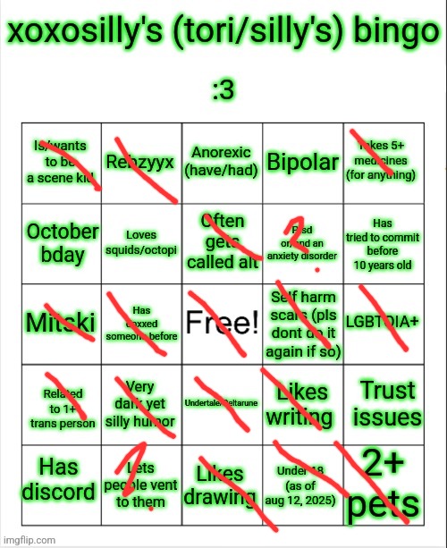 I wanna go home ? | image tagged in xoxosilly bingo aug 12 2025 | made w/ Imgflip meme maker