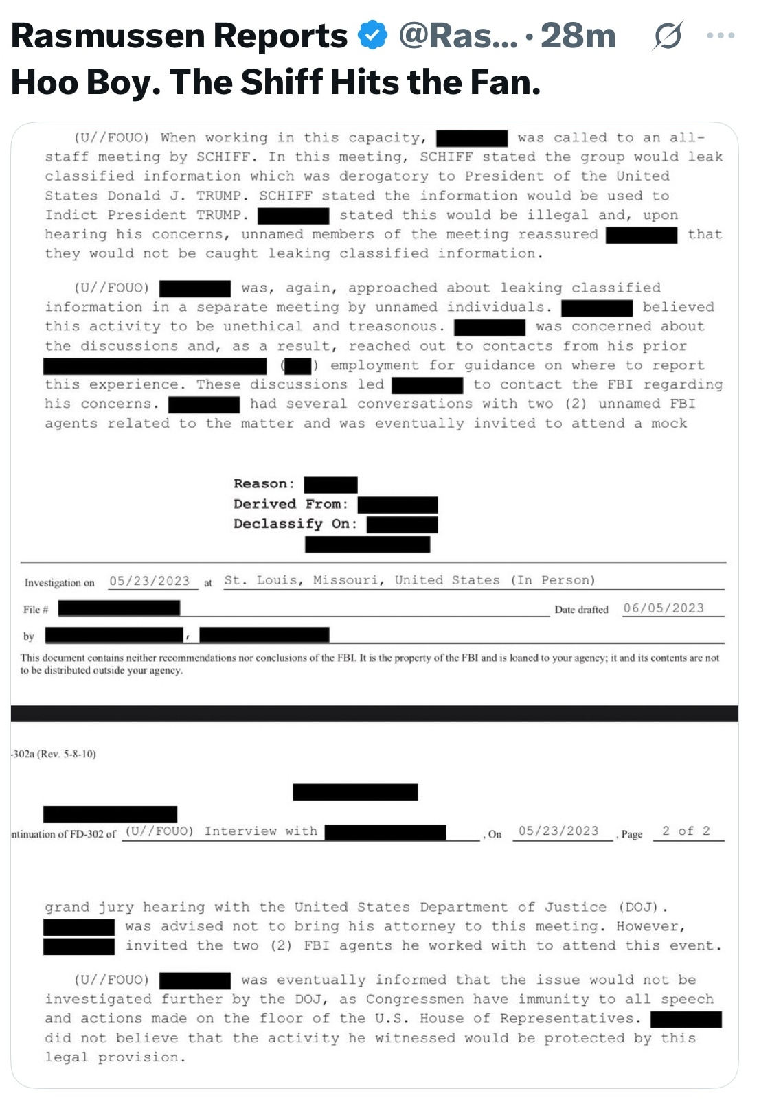 Adam Schiff documents., Blank Meme Template