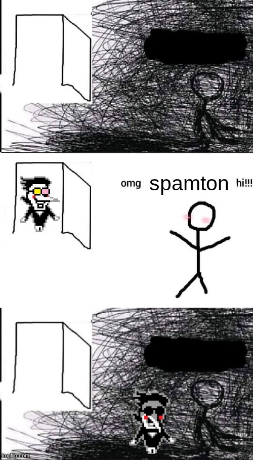 spamton | image tagged in omg hi | made w/ Imgflip meme maker