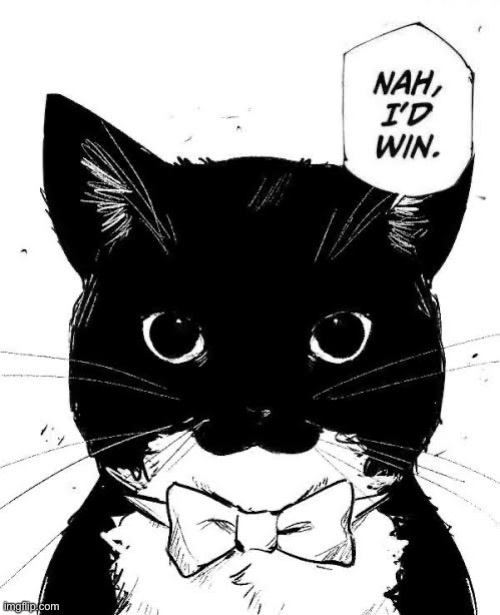 Cat nah I'd win | image tagged in cat nah i'd win | made w/ Imgflip meme maker