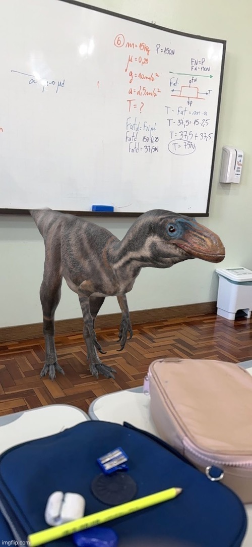 Look who pulled up in class this morning | image tagged in dinosaurs,memes,shitpost | made w/ Imgflip meme maker