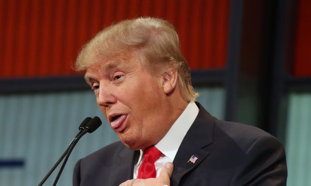trump looking stupid with tongue out Blank Meme Template