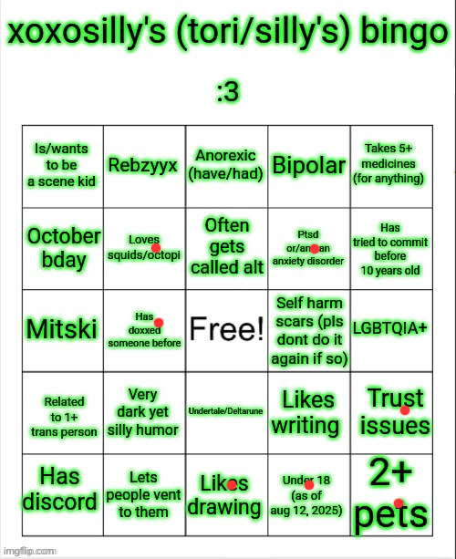 What’s anorexia | image tagged in xoxosilly bingo aug 12 2025 | made w/ Imgflip meme maker