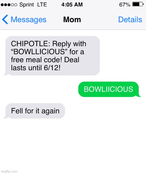 And I spelled it wrong (facepalm) | image tagged in chipotle,texting,bruh moment,funny,meme | made w/ Imgflip meme maker