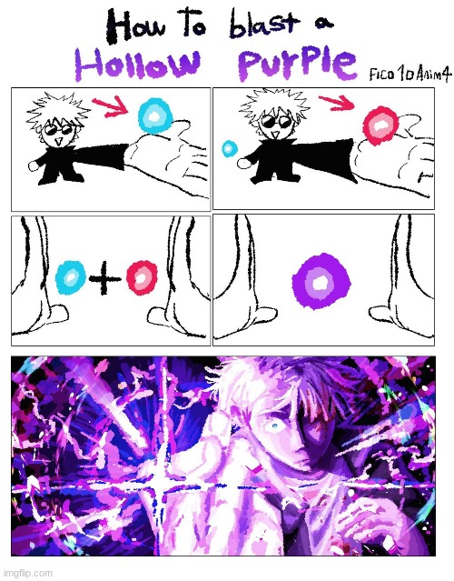 How to correctly do HOLLOW PURPLE! | image tagged in jjk,hollow purple,gojo | made w/ Imgflip meme maker