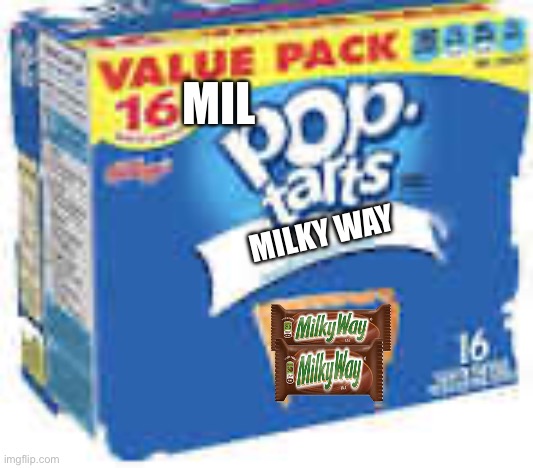 Poptarts box | MIL; MILKY WAY | image tagged in poptarts box | made w/ Imgflip meme maker