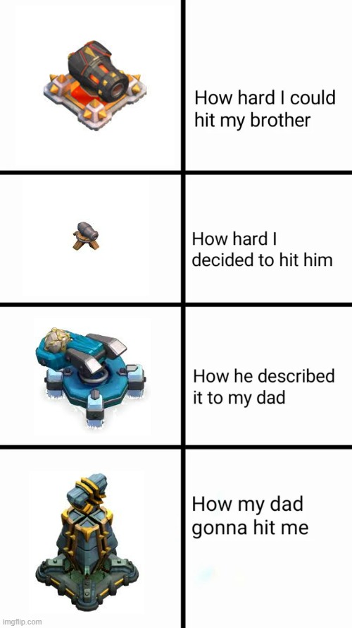 Clash of clans edition | image tagged in how hard i could hit my brother,clash of clans | made w/ Imgflip meme maker