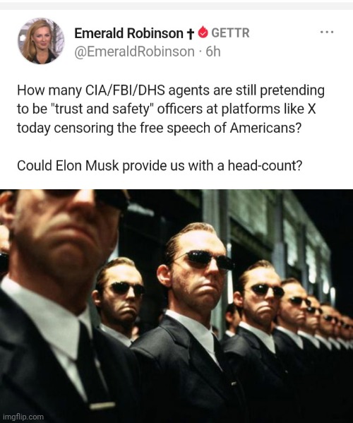 How much I'd the FBI still censoring us? | image tagged in multiple agent smiths from the matrix,fbi,censorship | made w/ Imgflip meme maker