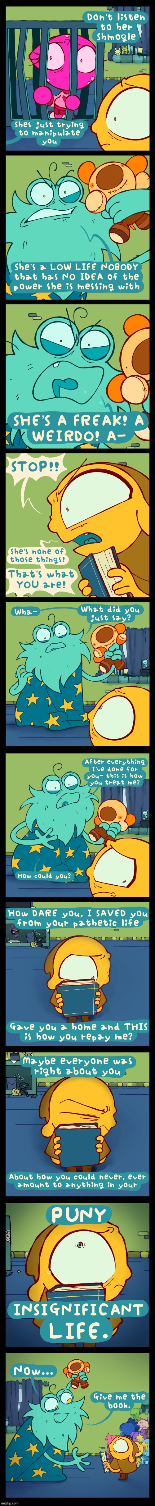 Tune in Sunday for the final thread of the Cat Bird Dog Marathon! | image tagged in henchman,frog,wizard,abusive,guilt trip,book | made w/ Imgflip meme maker