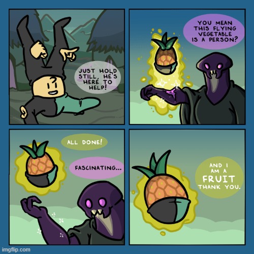 image tagged in stars,homunculus,alien,pineapple,healing,fruit | made w/ Imgflip meme maker