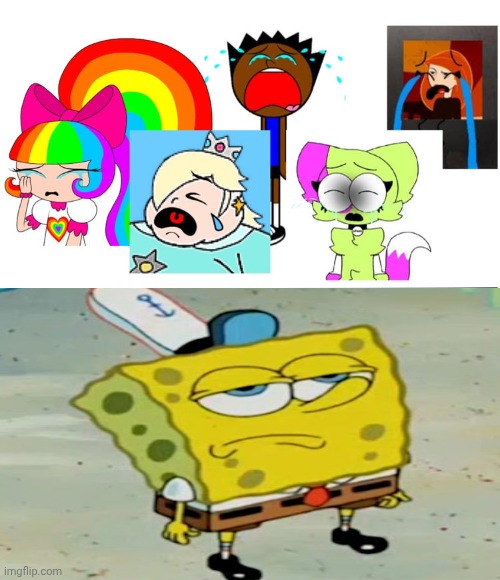 SpongeBob SquarePants isn't laughing. | image tagged in ruin this fill in meme 216,not funny didn't laugh,deviantart,spongebob squarepants,cringe,total drama | made w/ Imgflip meme maker