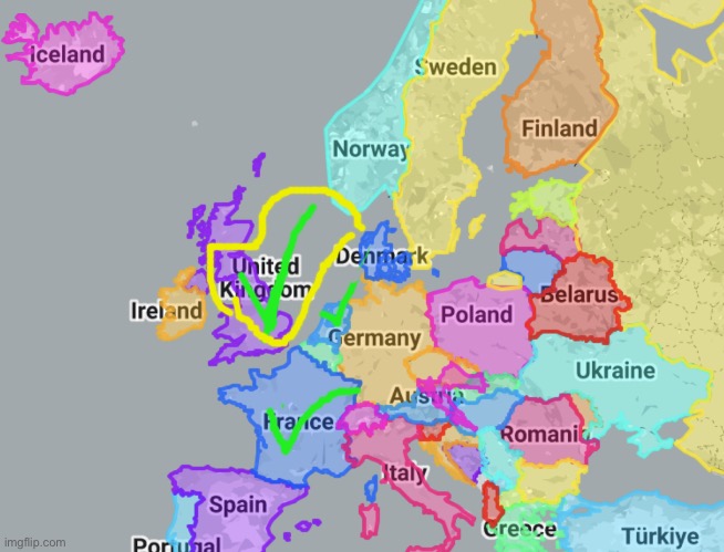 Europe but places I’ve been to | image tagged in europe | made w/ Imgflip meme maker