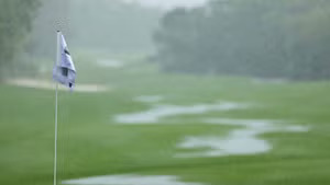 raining on golf course Blank Meme Template