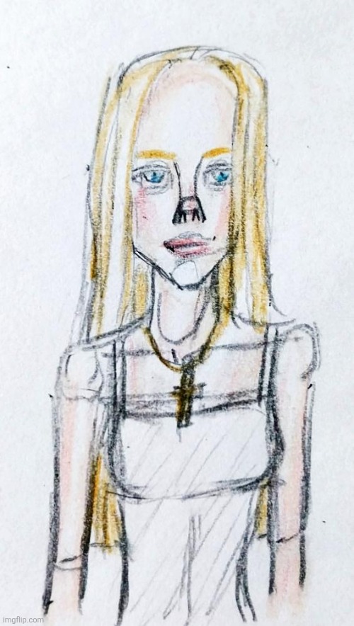 Swedish Christian (2025) | image tagged in drawings,girl,swedish,christianity,art,white girl | made w/ Imgflip meme maker