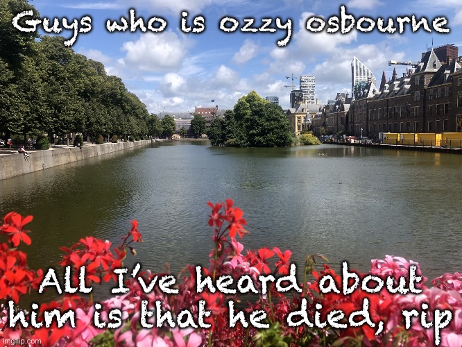 Roses | Guys who is ozzy osbourne; All I’ve heard about him is that he died, rip | image tagged in roses | made w/ Imgflip meme maker