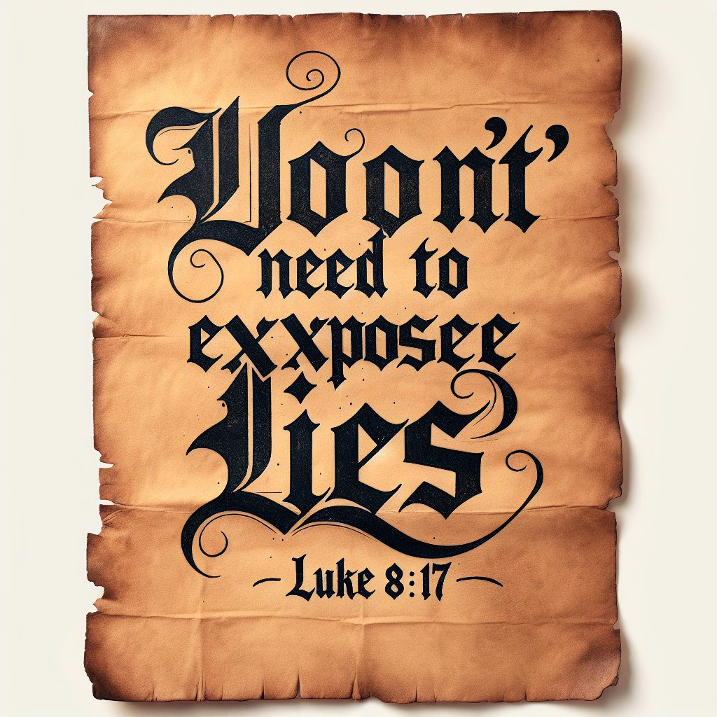 RE: "YOU don't need to expose lies" {MISQUOTE of Luke 8:17 Blank Meme Template