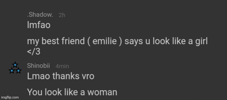 Shinobii is a girl | made w/ Imgflip meme maker