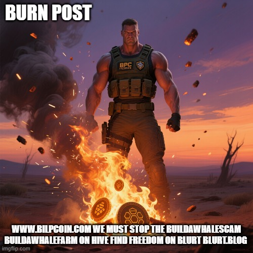 BURN POST; WWW.BILPCOIN.COM WE MUST STOP THE BUILDAWHALESCAM BUILDAWHALEFARM ON HIVE FIND FREEDOM ON BLURT BLURT.BLOG | made w/ Imgflip meme maker
